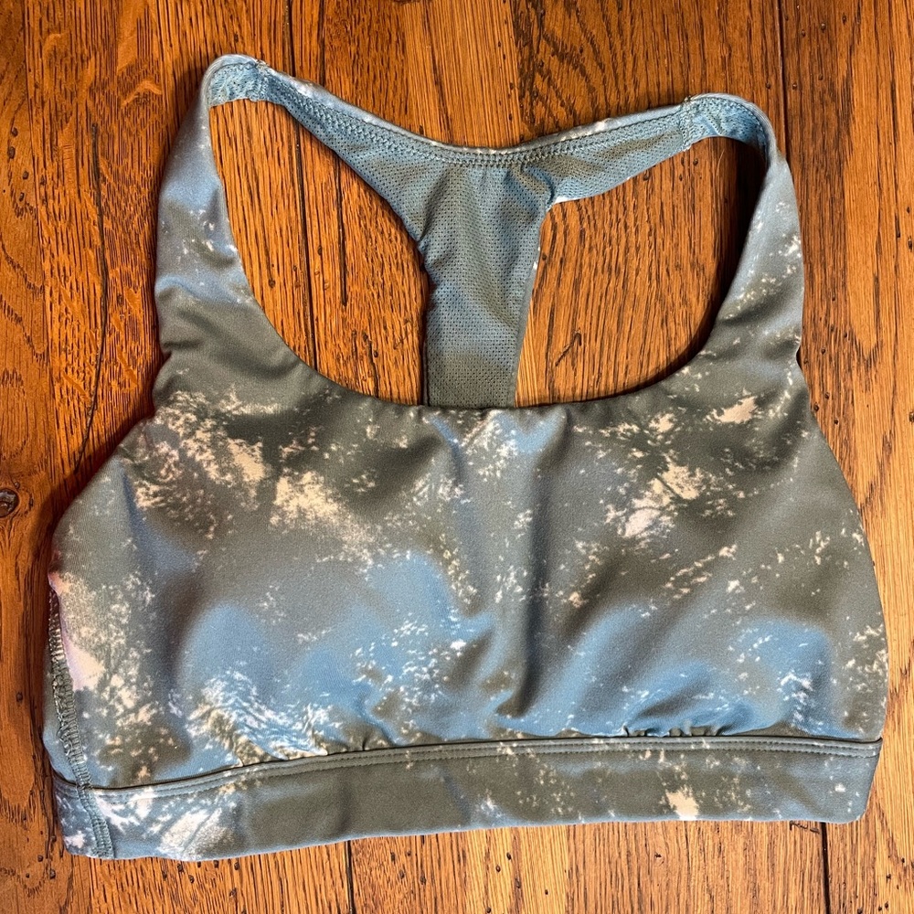 [All in motion] Light teal green with white splash sports bra